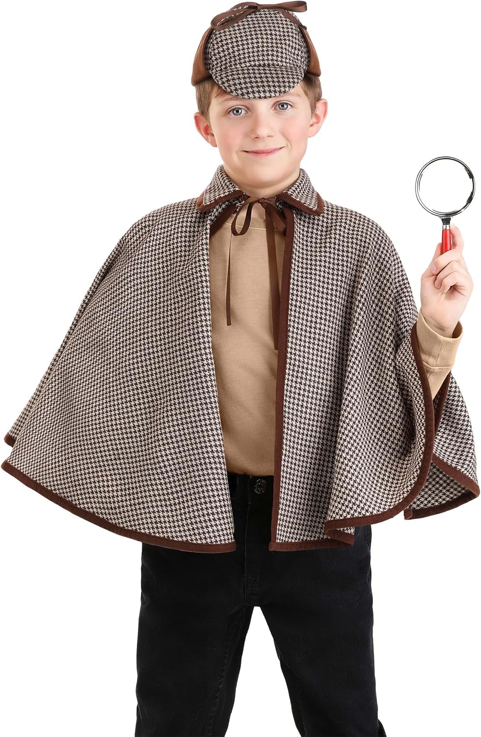 Kids Detective Costume Kit Halloween Houndstooth Accessories for Kids Detectives