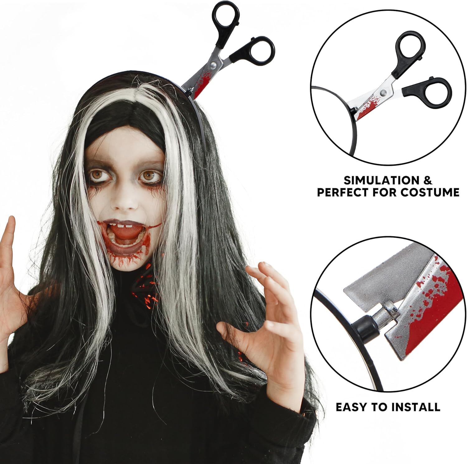 Scary Bloody Scissors Headband