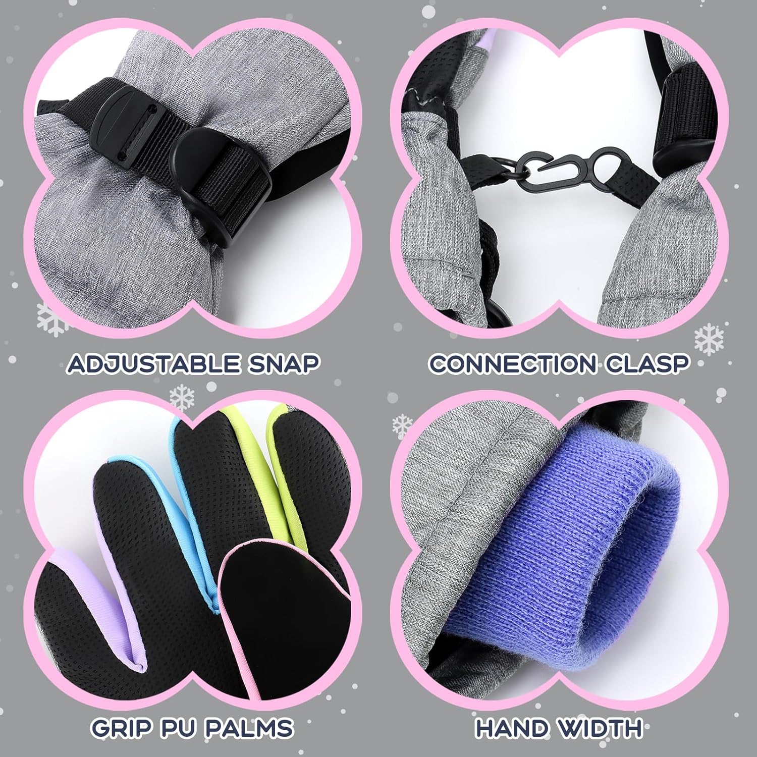 Duoyeree Kids Waterproof Ski Gloves