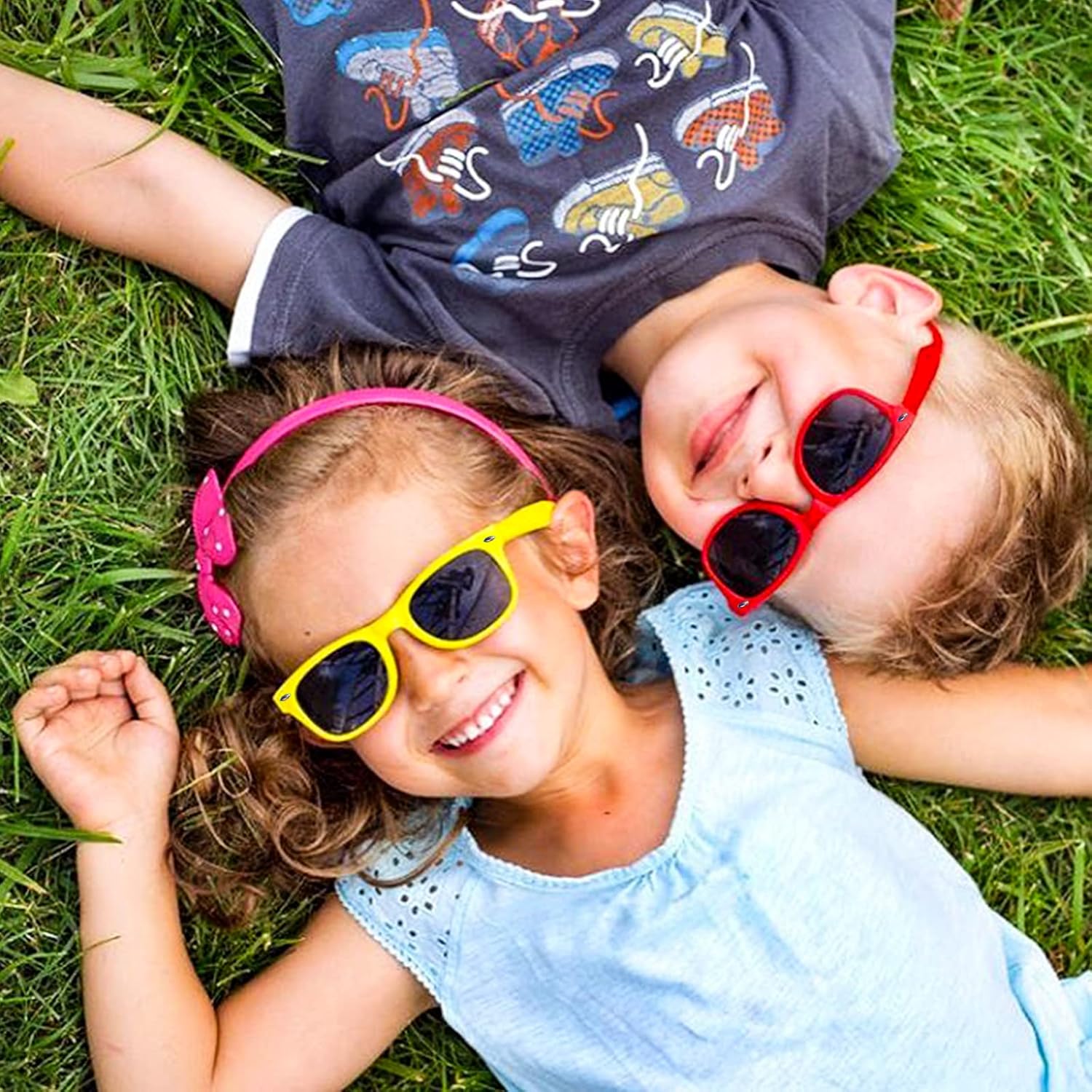 Sunovtibilities 12-Piece Neon Square Sunglasses for Kids