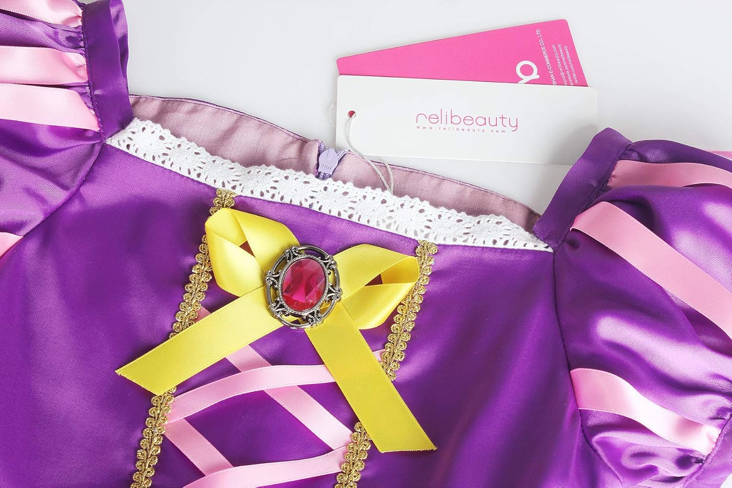ReliBeauty Girls Costume Purple 6-7 with Accessories