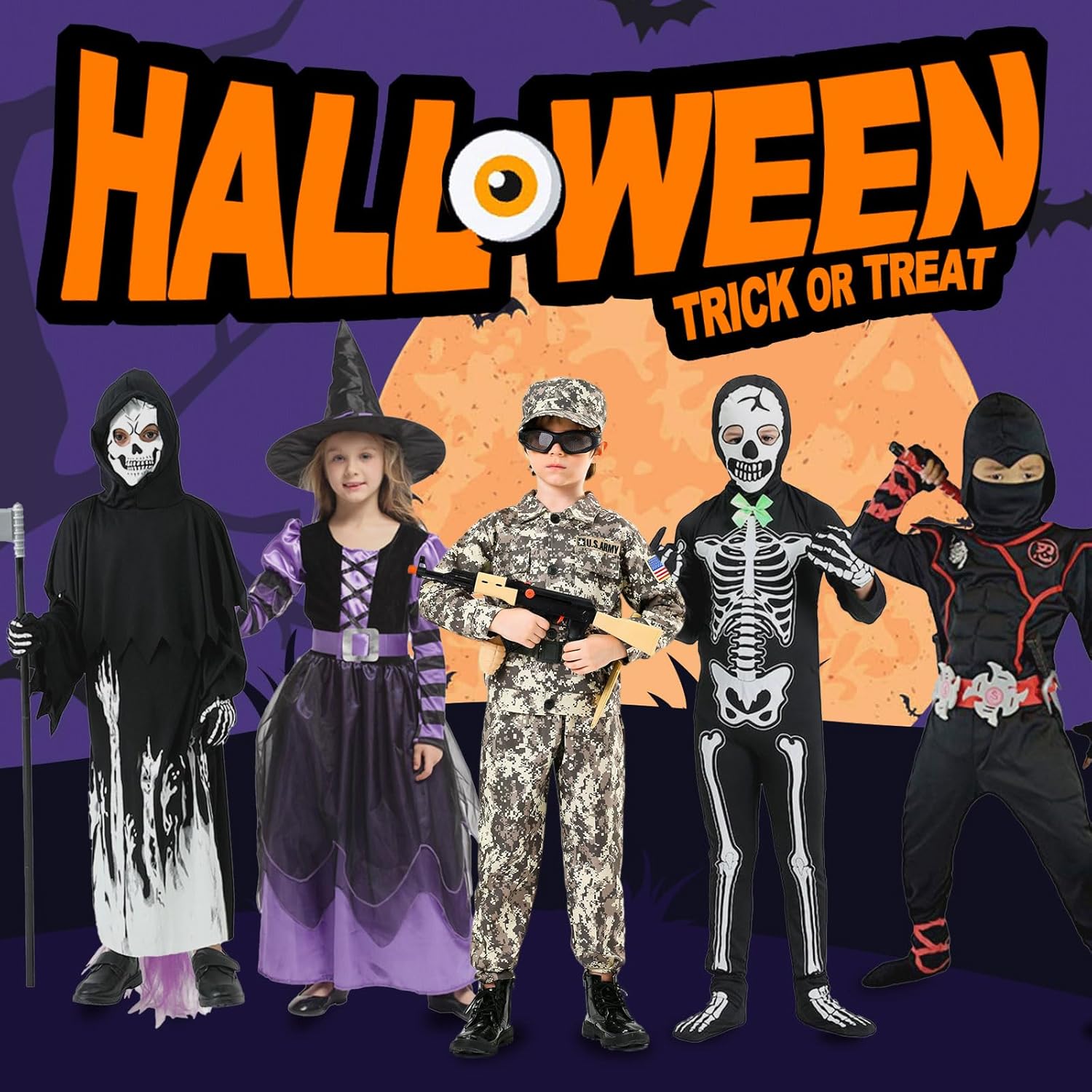 Kodvinp Kids Halloween Army Costume Set Boys Role-Play Gift