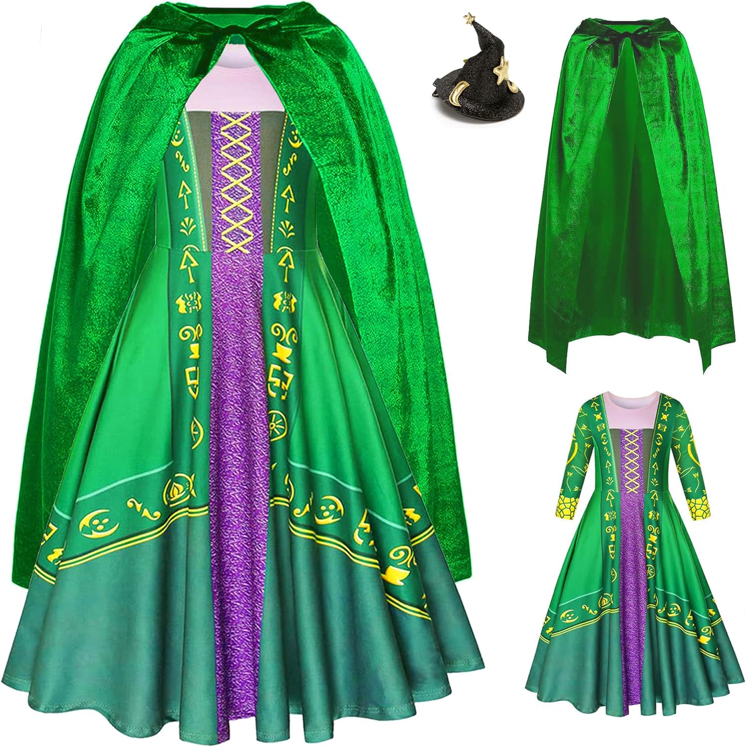 Halloween Witch Costume for Girls with Cape