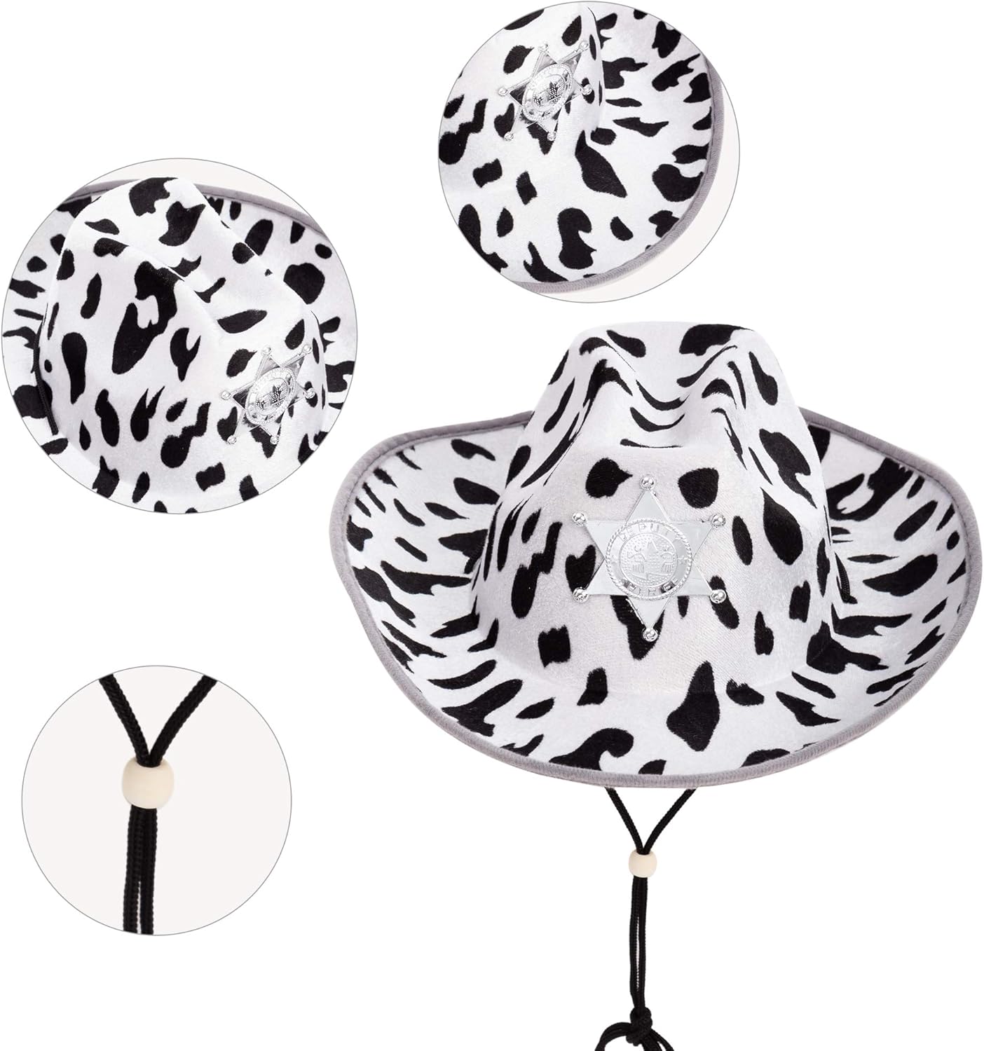 Halloween Spooktacular 2-Piece Felt Cowboy Hats for Kids Adults
