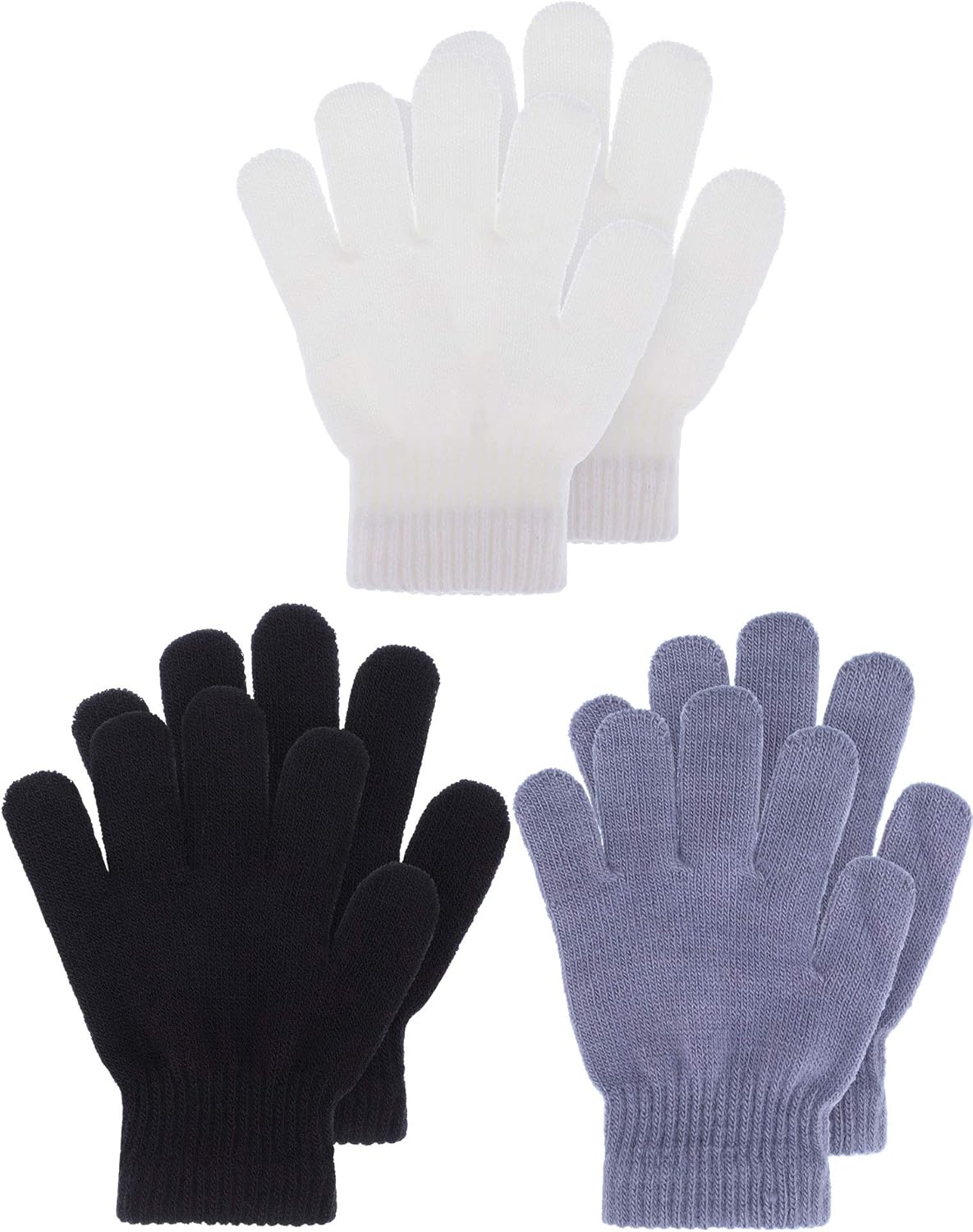 EBOOT Kids Full Fingers Knitted Gloves Winter Warm Mitten