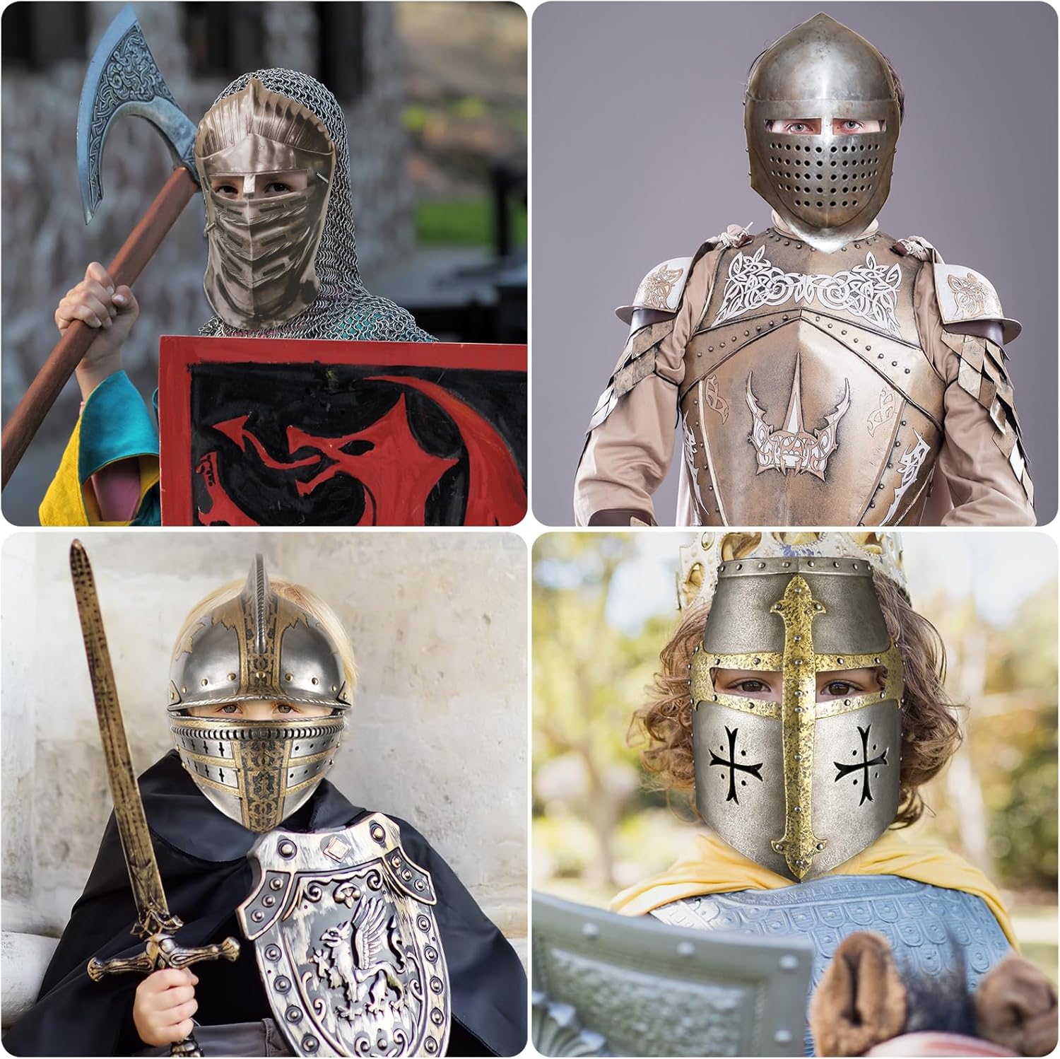Aoriher 24 Pcs Medieval Knight Masks