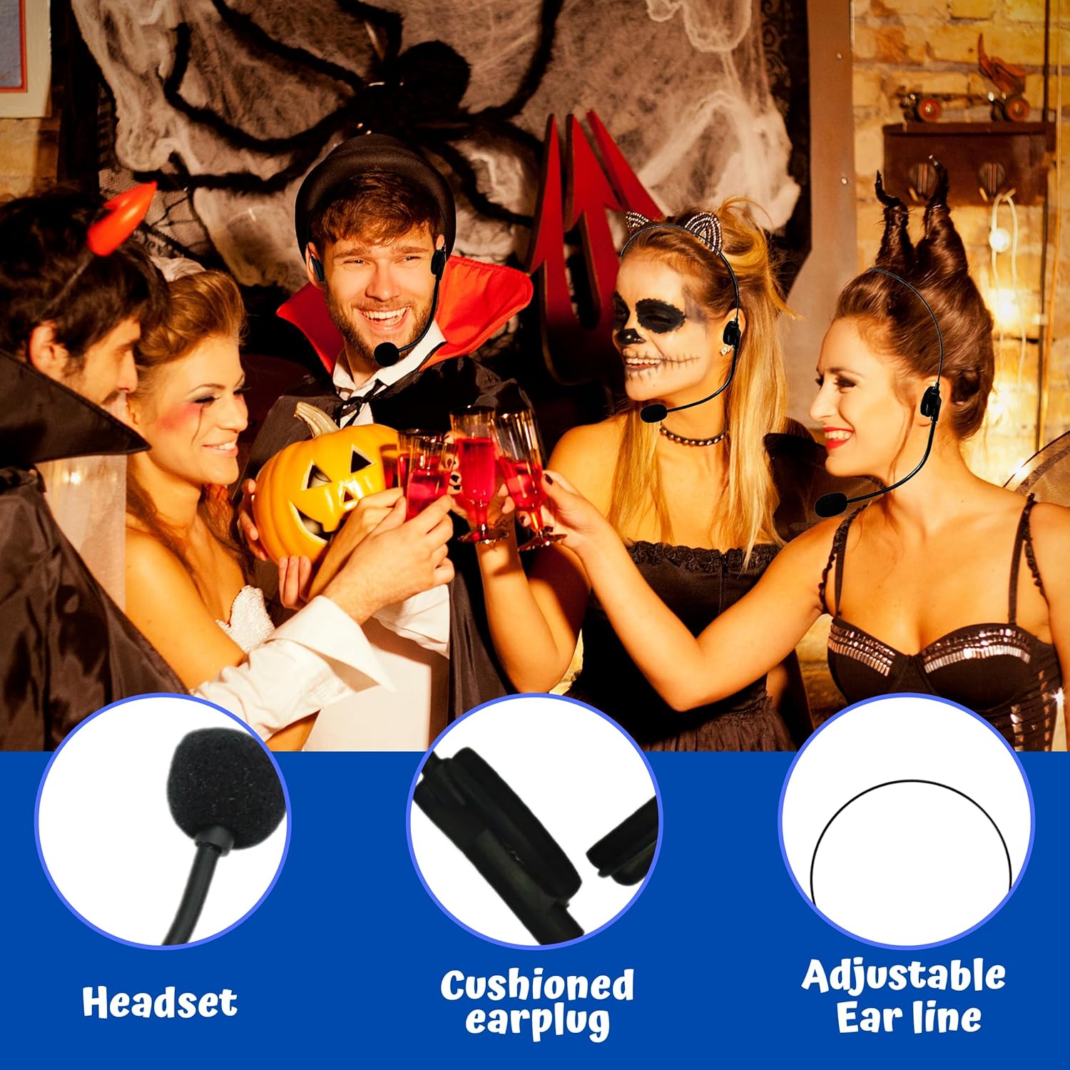 4Es Novelty Rockstar Costume Headset Prop - Fun for Kids Adults nocturnal