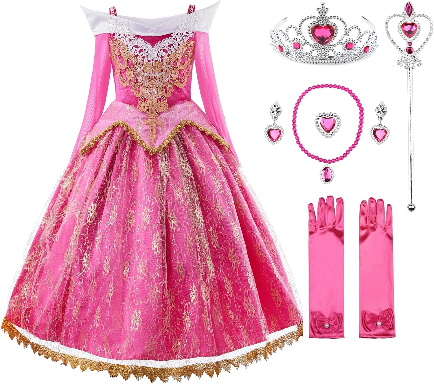 JerrisApparel Girls Pink Princess Costume Royal Published Dress