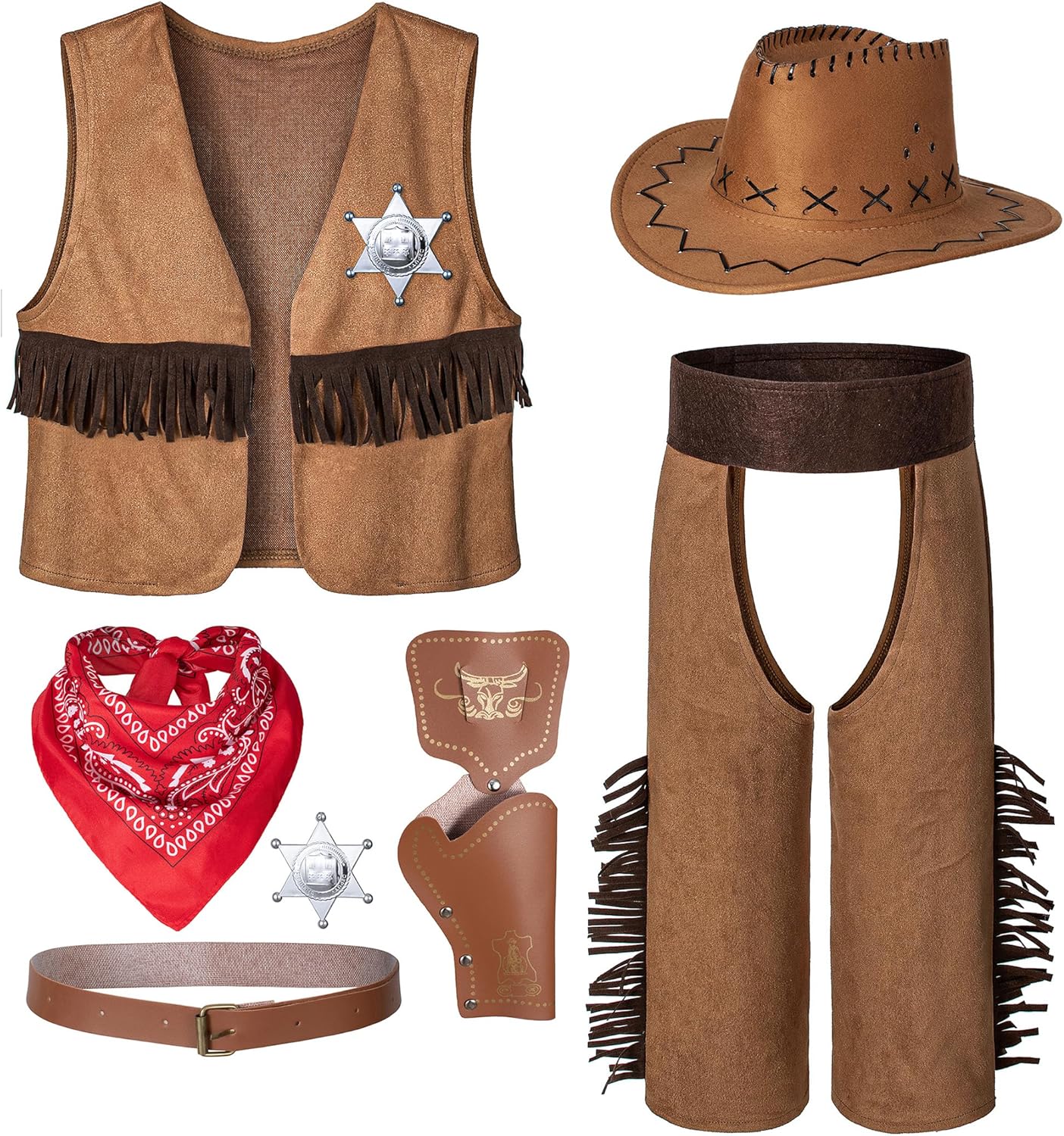 Rerypto Wild West Cowboy Costume Set for Kids 3-12