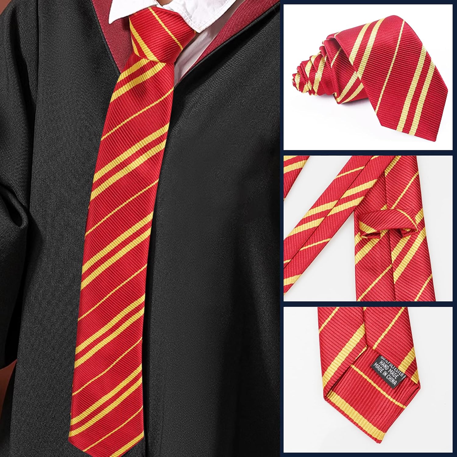 Sawaruita Red Gold Striped Tie Cosplay Accessory