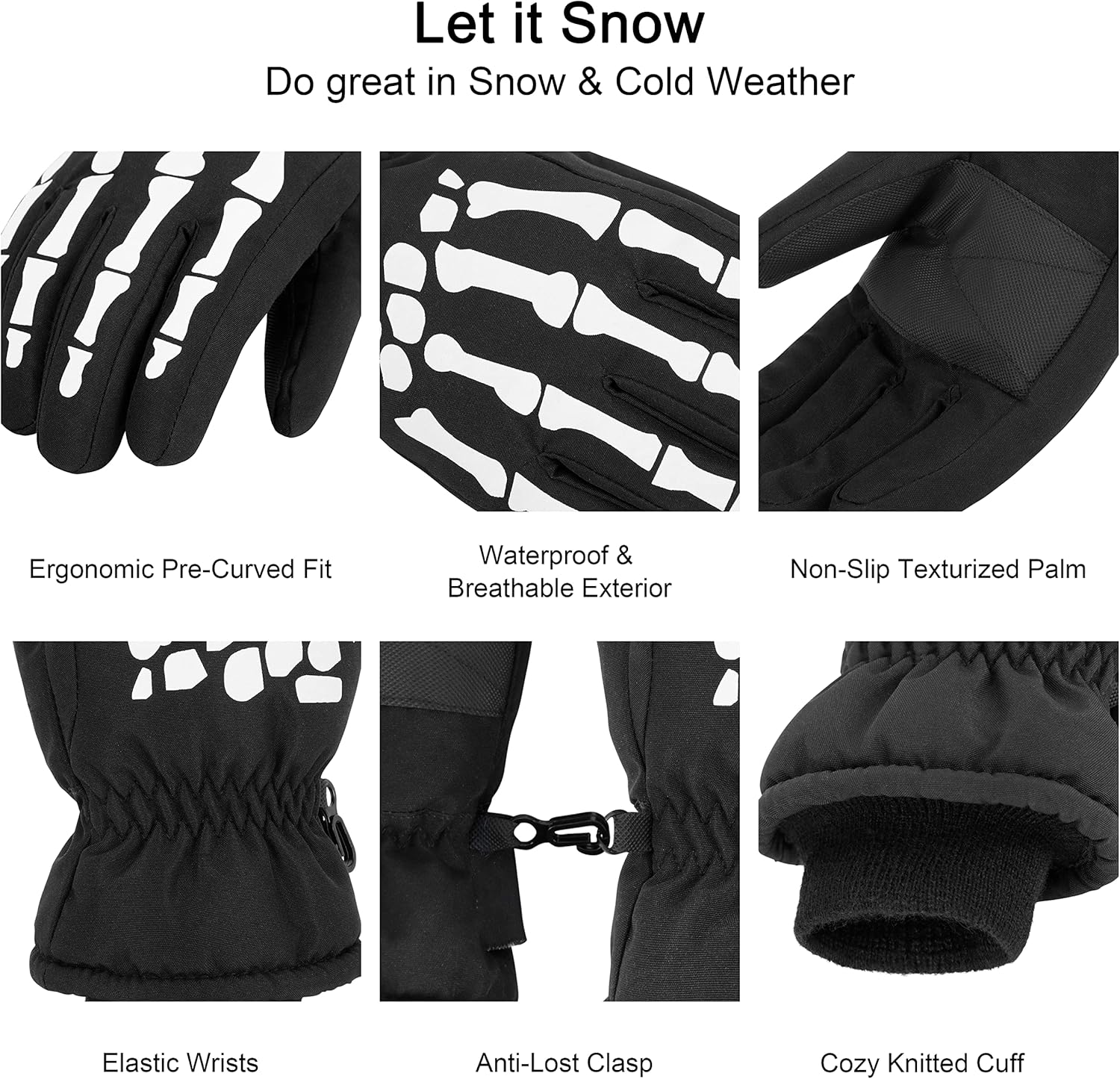 Cotton Kids Snow Ski Gloves Waterproof Windproof Warm Durable